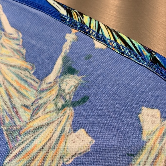 LuLaRoe Statue of Liberty Print Knit Skirt Size M - Picture 9 of 10